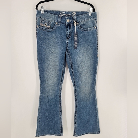 Seven7 boot cut denim jeans Size 12 New - Picture 1 of 7